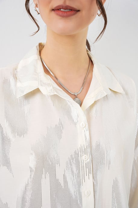 Oversized Striped Button-Up Shirt - Image 4
