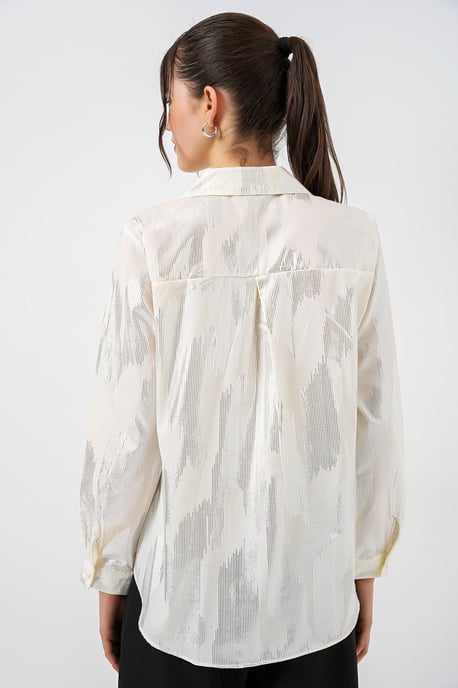 Oversized Striped Button-Up Shirt - Image 5