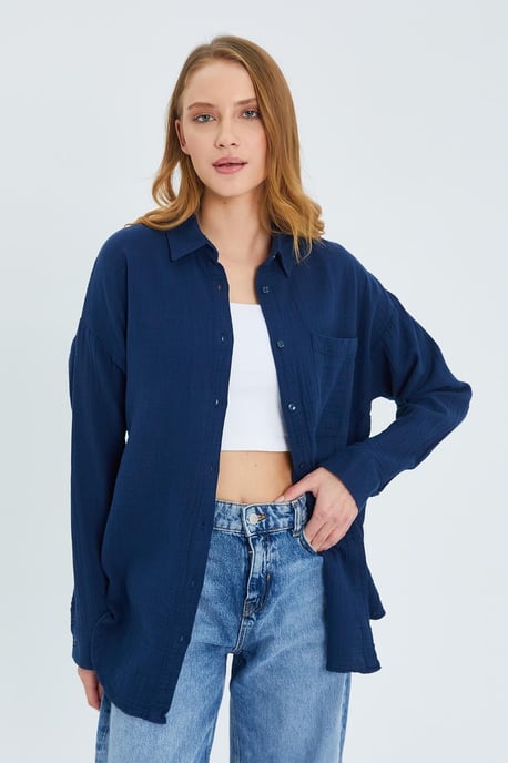 Oversized Shirt met Pocketdetail - Image 1
