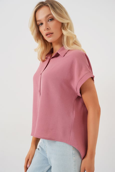 Losse Fit Poplin Shirt met Knopsluiting - Image 3