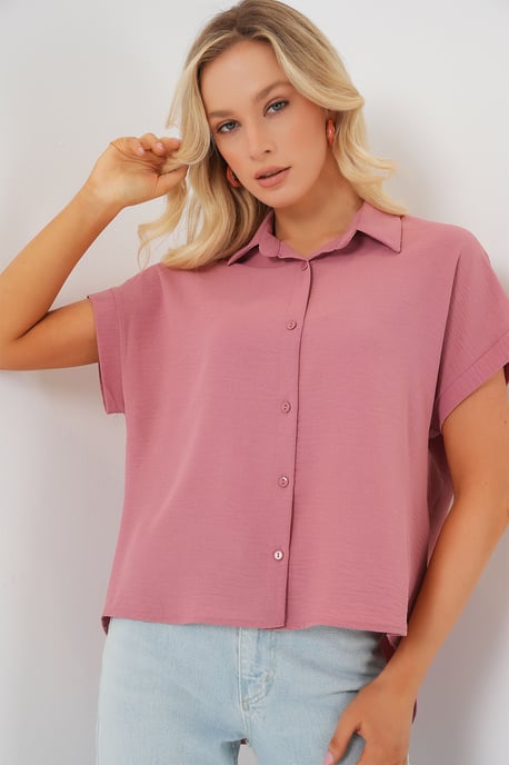 Losse Fit Poplin Shirt met Knopsluiting - Image 4