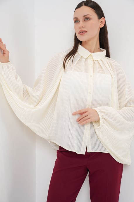 Oversized randig skjorta med knappar - Image 5