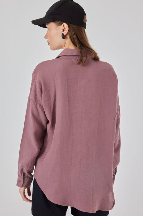 Överdimensionerad linneskjorta med fickdetaljer - Image 6
