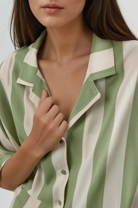Relaxed Fit Striped Button-Up Shirt - Image 6