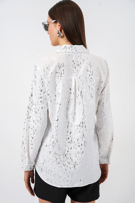 Oversized gestreepte blouse met knopen - Image 6