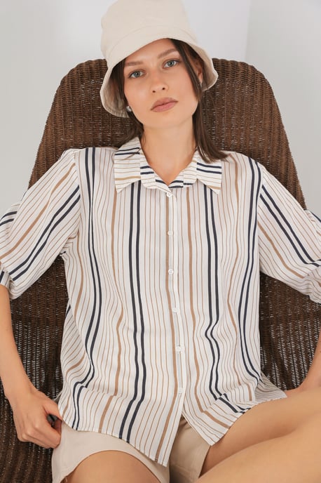 Gestreept Poplin Shirt - Image 1