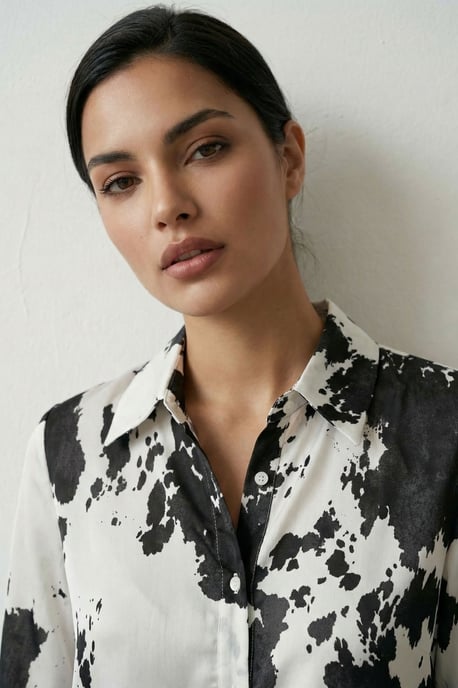 Abstracte Print Knop-Overshirt - Image 5