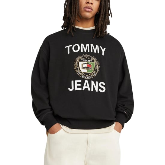 Tommy Hilfiger Mens BOXY LUXE CREW Sweatshirt Long Sleeve Casual Cotton Top - Image 1