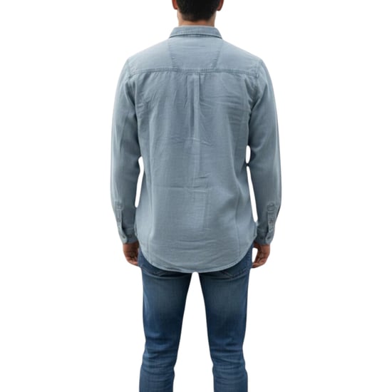 Wrangler Mens Denim Shirt Vintage Long Sleeve Retro Lightweight Snap Button Top - Image 2