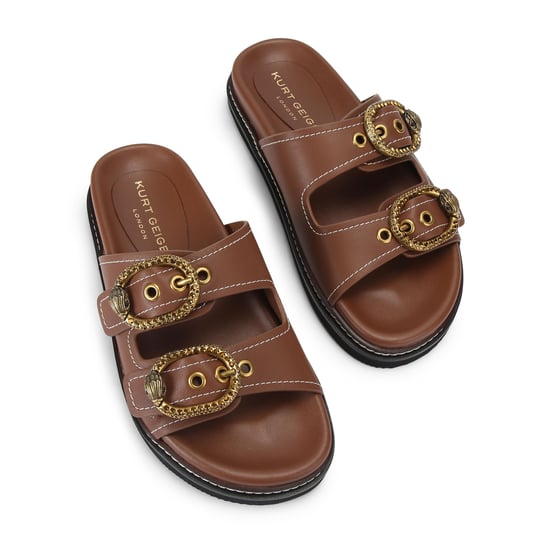 Kurt Geiger London Leather Mayfair 2 Buckle Sandal Sandals - Image 2