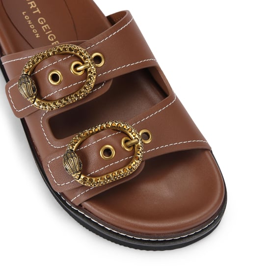 Kurt Geiger London Leather Mayfair 2 Buckle Sandal Sandals - Image 4