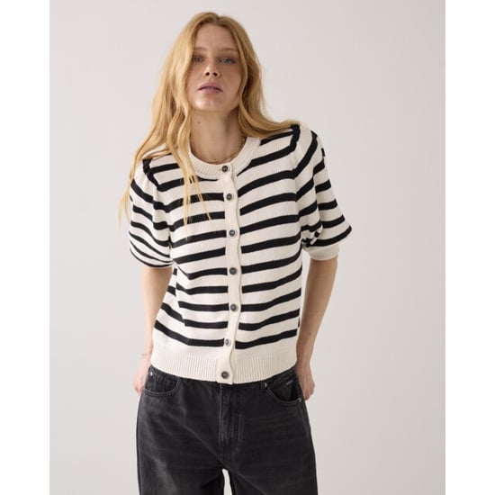 Summum Cardigan striped cotton blend knit 7s7990-70069 - Image 4