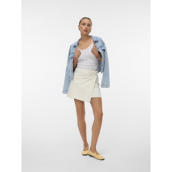 Vero Moda vmwild bella mr short wrap clr skir 10342104 snow white - Image 5