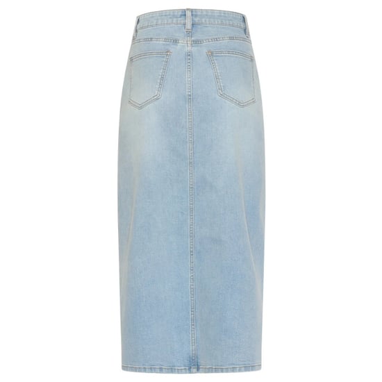 Smashed Lemon Lichtblauwe midi rok met split | - Image 3