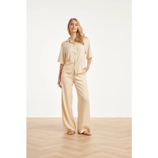 Smashed Lemon Dames blouse met golvende afwerking en korte mouwen | - Image 1
