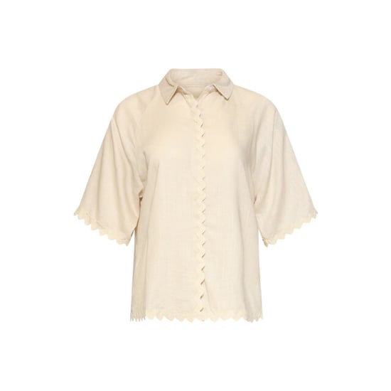 Smashed Lemon Dames blouse met golvende afwerking en korte mouwen | - Image 3