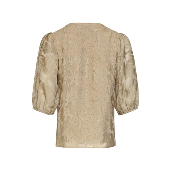 Smashed Lemon Top met jacquard bloemenprint en v-hals | - Image 3