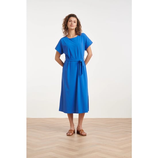 Smashed Lemon Travel midi jurk met ceintuur en korte mouwen | - Image 1
