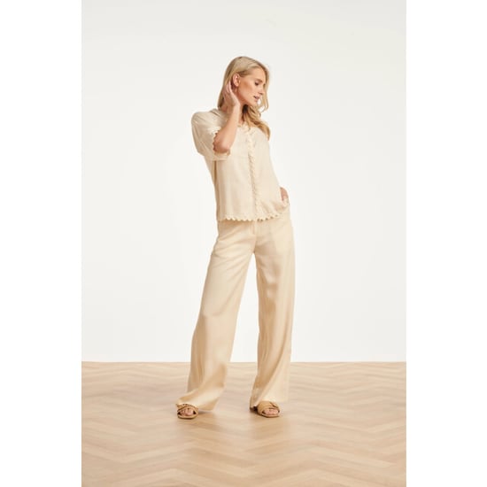 Smashed Lemon Dames blouse met golvende afwerking en korte mouwen | - Image 6
