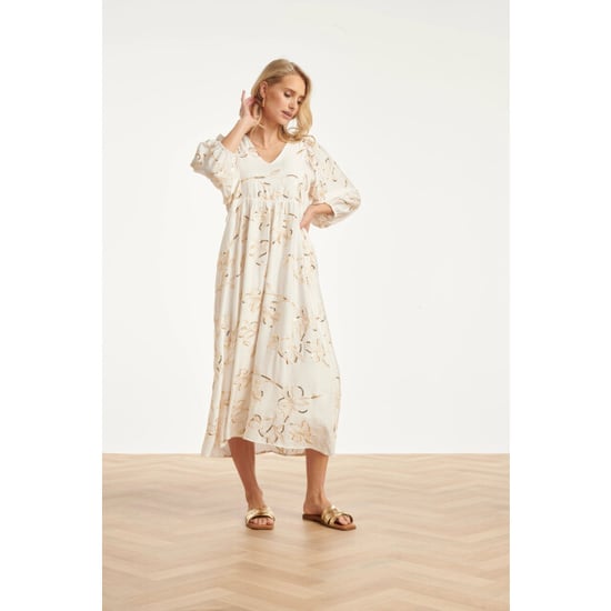 Smashed Lemon Maxi jurk met gouden borduursels en pailletten | - Image 5