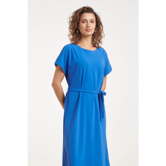 Smashed Lemon Travel midi jurk met ceintuur en korte mouwen | - Image 2