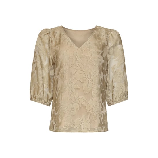 Smashed Lemon Top met jacquard bloemenprint en v-hals | - Image 6
