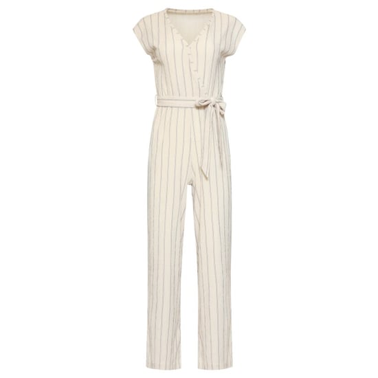 Smashed Lemon Gestreepte jumpsuit met ingeweven structuur | - Image 5