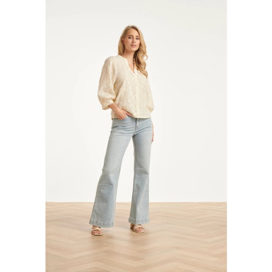 Smashed Lemon Dames flared jeans in lichtblauw | - Image 1