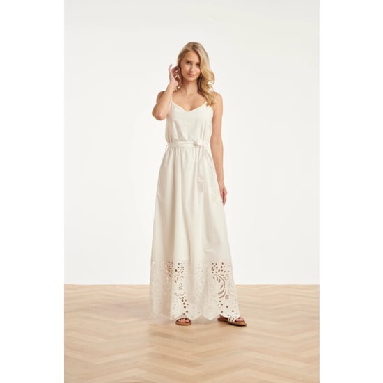 Smashed Lemon Off maxi jurk met broderie en ceintuur | - Image 1