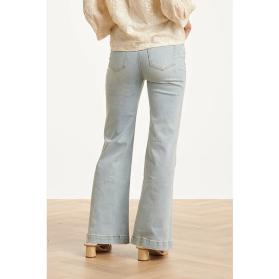Smashed Lemon Dames flared jeans in lichtblauw | - Image 3