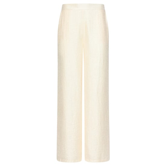 Smashed Lemon Crème wide leg broek met subtiele glans en crinkle structuur | - Image 5