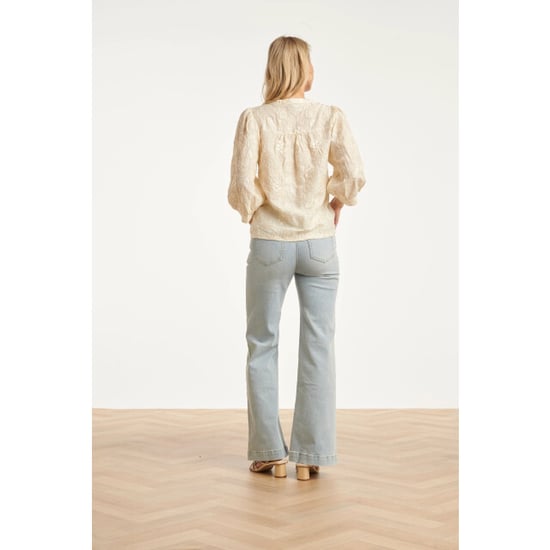 Smashed Lemon Dames flared jeans in lichtblauw | - Image 4