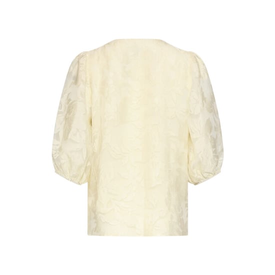 Smashed Lemon Top met jacquard bloemenprint en v-hals | - Image 3