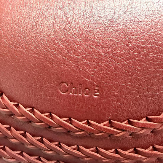 Chloé Small Hudson Crossbody Bag in Burgundy Leather - Image 2