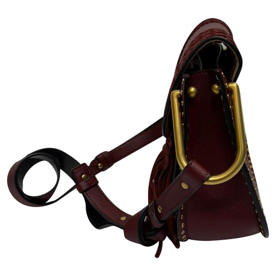 Chloé Small Hudson Crossbody Bag in Burgundy Leather - Image 3
