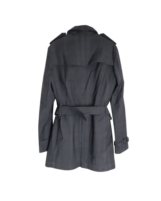 Burberry Double-Breasted Coat in Grey Cotton - Image 2