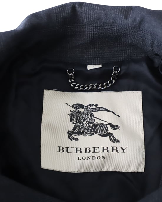 Burberry Double-Breasted Coat in Grey Cotton - Image 4