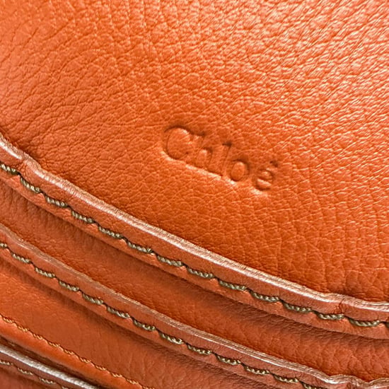 Chloé Medium Marcie Crossbody Bag in Orange Leather - Image 3