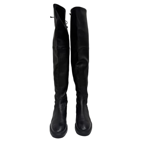 Stuart Weitzman Lowland Over the Knee Boots in Black Leather - Image 2