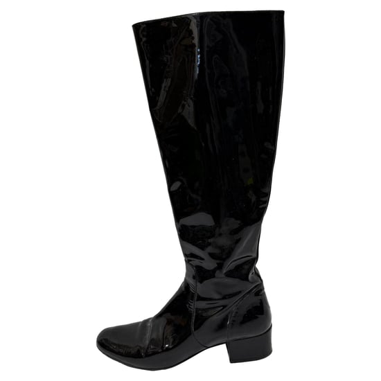 Saint Laurent Babies 40 Knee High Boots in Black Patent Leather - Image 4