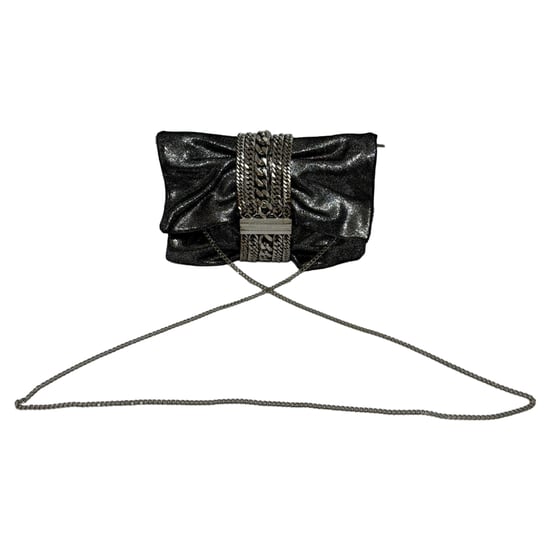 Jimmy Choo Chandra Chain Clutch Bag in Black Shimmer Leather - Image 3