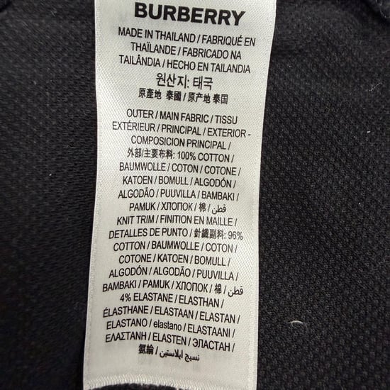 Burberry Luckland Logo Print Polo in Black Cotton - Image 5
