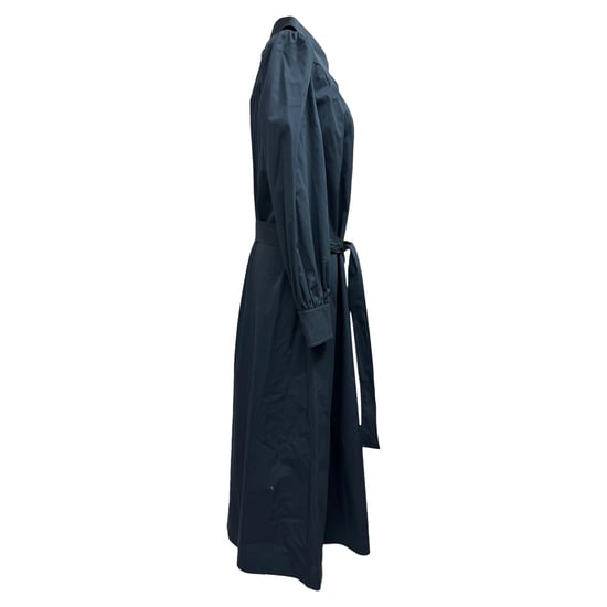 Tory Burch Artist Lange Mouw Midi Hemddress in Navy Blauw Katoen - Image 2