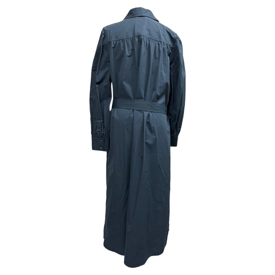 Tory Burch Artist Lange Mouw Midi Hemddress in Navy Blauw Katoen - Image 3