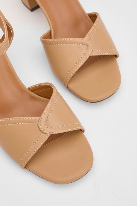 Good For The Sole: Keely Block Heel Faux Leather Ankle Strap Sandals - Image 3