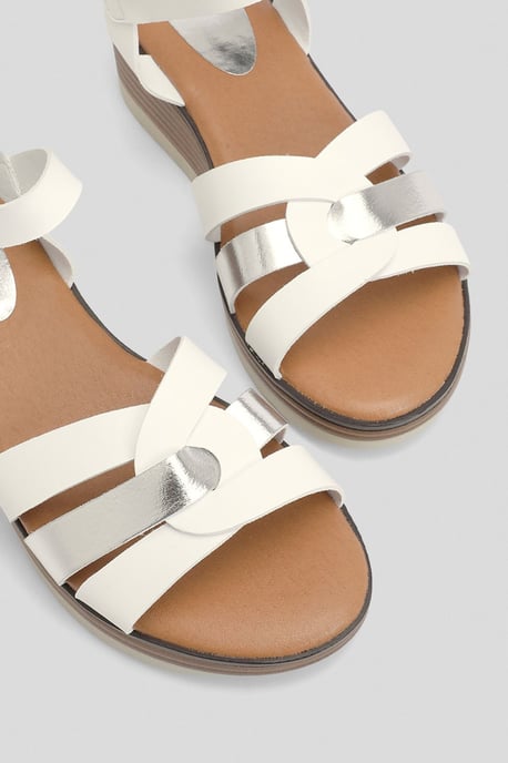 Good For The Sole: Angela Flexisole Faux Leather Platform Wedge Sandals - Image 3