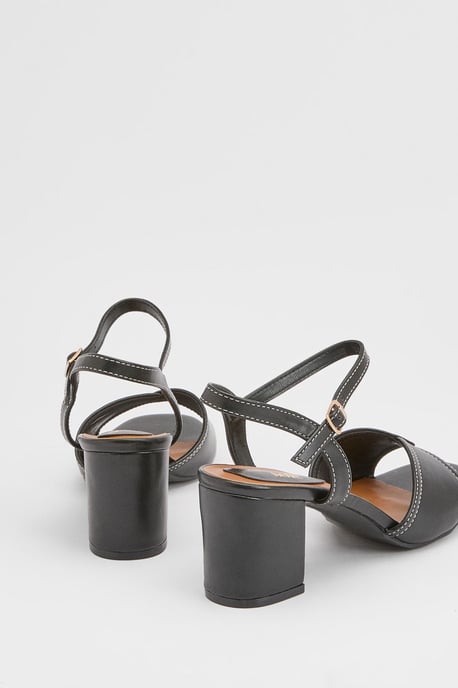 Good For The Sole: Keely Block Heel Faux Leather Ankle Strap Sandals - Image 2