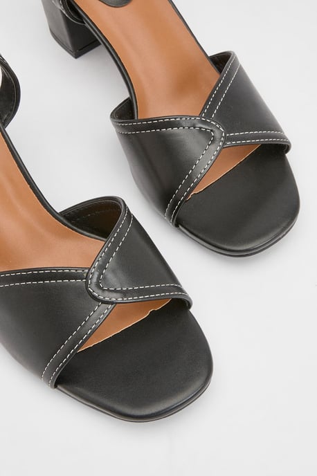 Good For The Sole: Keely Block Heel Faux Leather Ankle Strap Sandals - Image 3