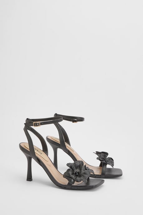 Primrose Faux Leather Corsage High Stiletto Heeled Sandals - Image 1