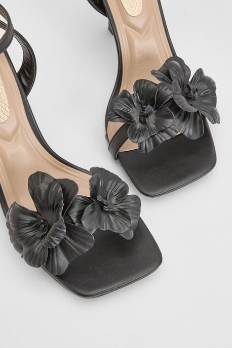 Primrose Faux Leather Corsage High Stiletto Heeled Sandals - Image 3
